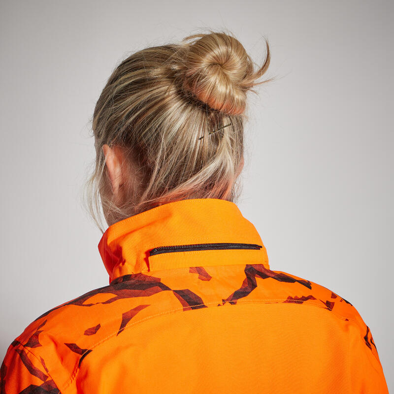 Giacca resistente impermeabile SUPERTRACK donna 500 arancione fluo