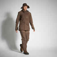 WOMEN’S WATERPROOF DURABLE TROUSERS 500 - BROWN
