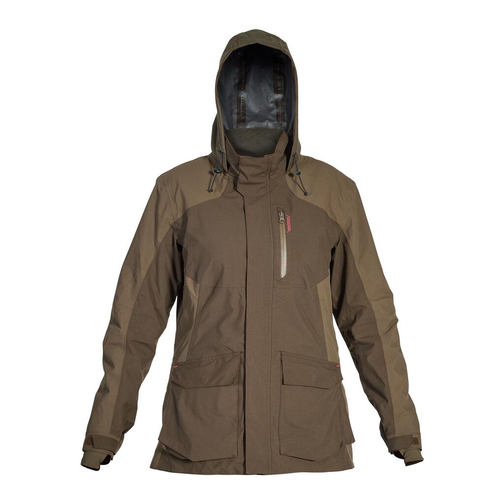 Jagd-Regenjacke 500 Damen strapazierfähig braun