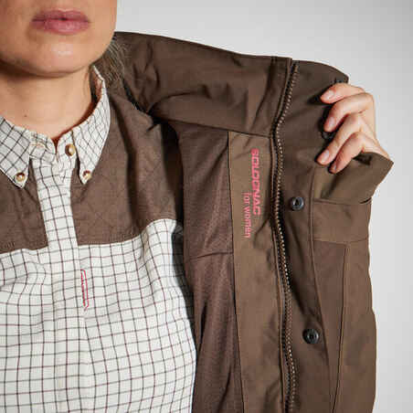 WOMEN’S WATERPROOF DURABLE TROUSERS 500 - BROWN