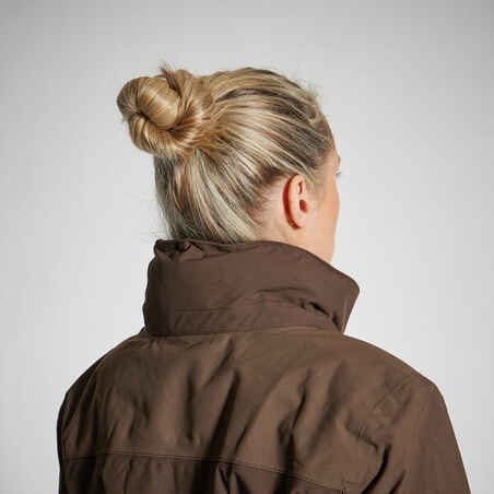 WOMEN'S WATERPROOF DURABLE JACKET 500 - BROWN