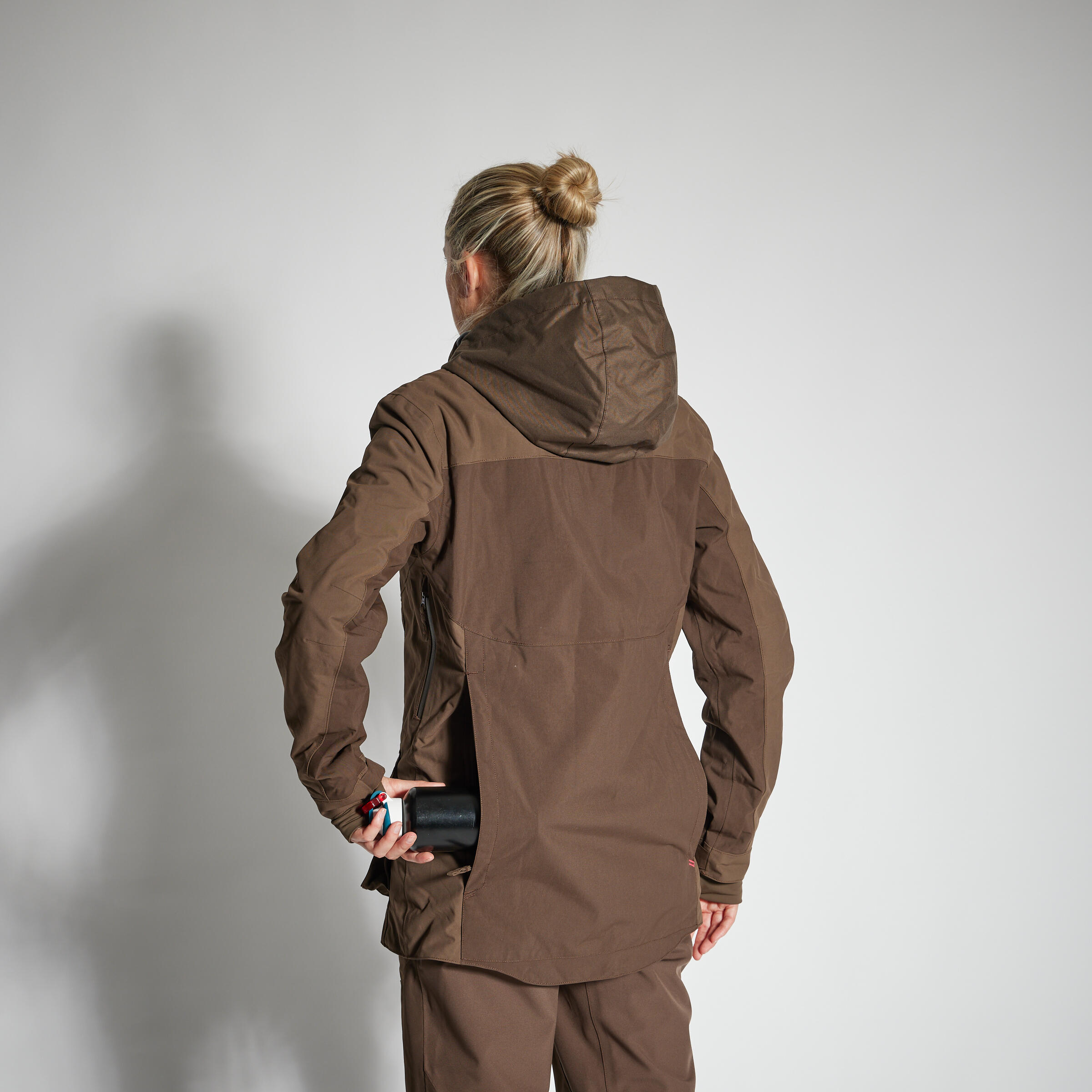 WOMEN'S WATERPROOF DURABLE JACKET 500 - BROWN 10/14