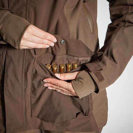 WOMEN’S WATERPROOF DURABLE TROUSERS 500 - BROWN