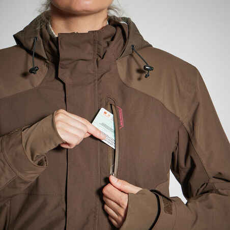 WOMEN’S WATERPROOF DURABLE TROUSERS 500 - BROWN