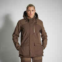 WOMEN’S WATERPROOF DURABLE TROUSERS 500 - BROWN