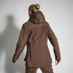 WOMEN'S WATERPROOF DURABLE JACKET 500 - BROWN