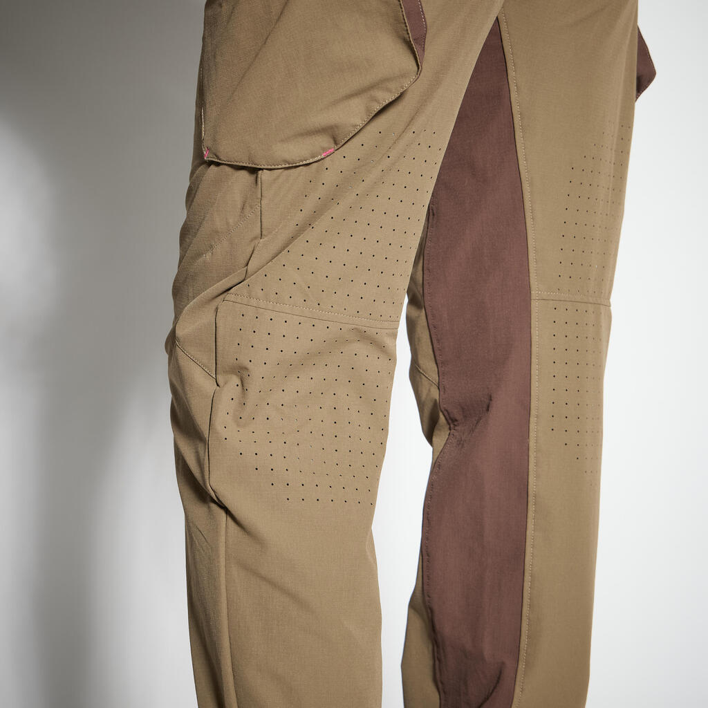 WOMEN'S TROUSERS 500 LIGHTWEIGHT BREATHABLE BROWN