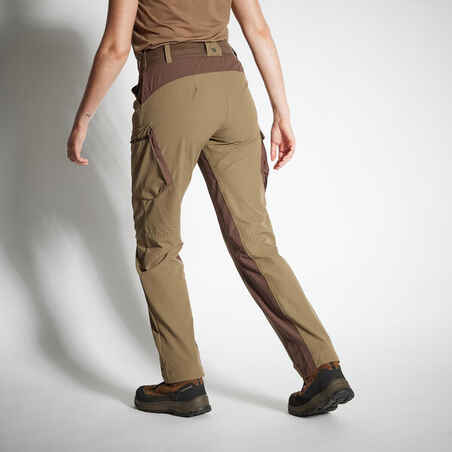WOMEN'S TROUSERS 500 LIGHTWEIGHT BREATHABLE BROWN