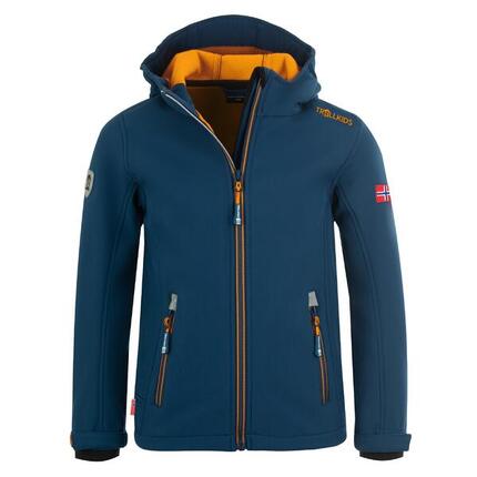 Trollkids Softshelljacke Kinder - Trollfjord blau/orange