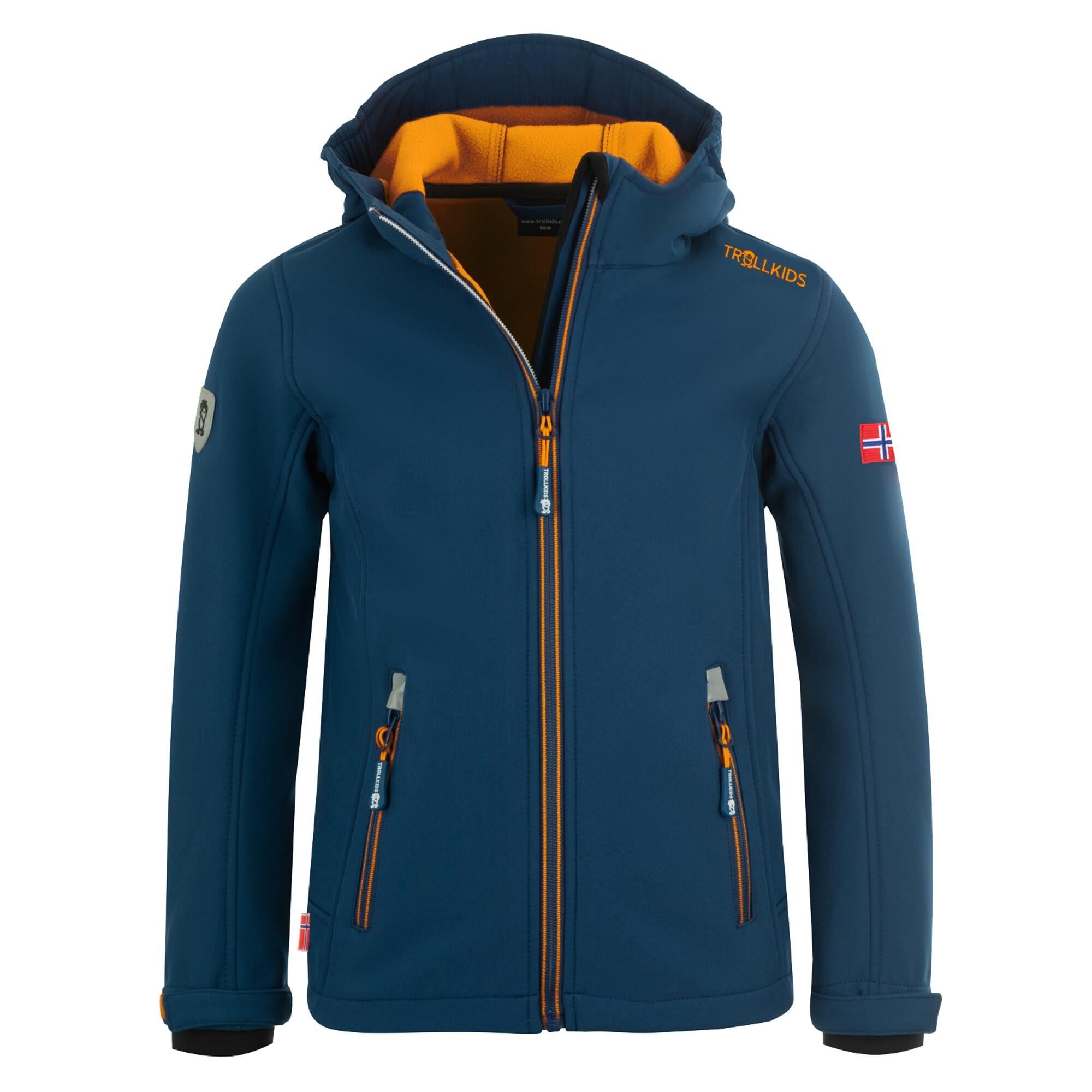 Softshelljacke TROLLKIDS Kids Trollfjord Jacket Kinder blau/orange