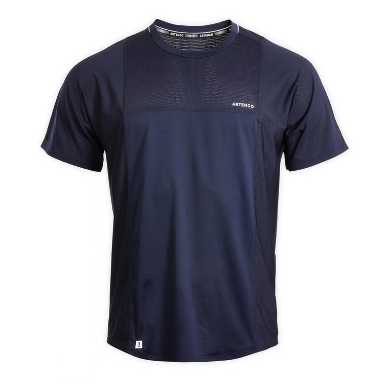 T-Shirt Lengan Pendek Tenis Pria TTS Dry RN - Navy/Putih