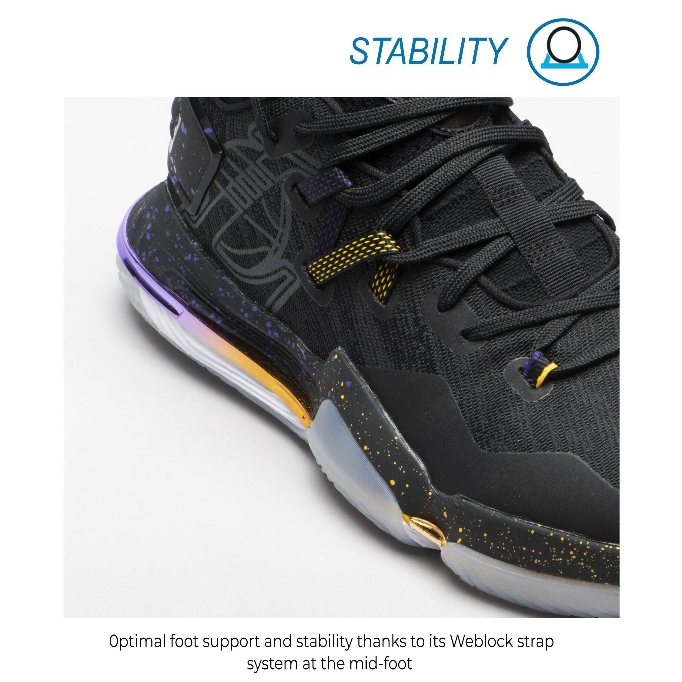 Adult Basketball Shoes LA Lakers NBA Licensed SE900 Black -  4