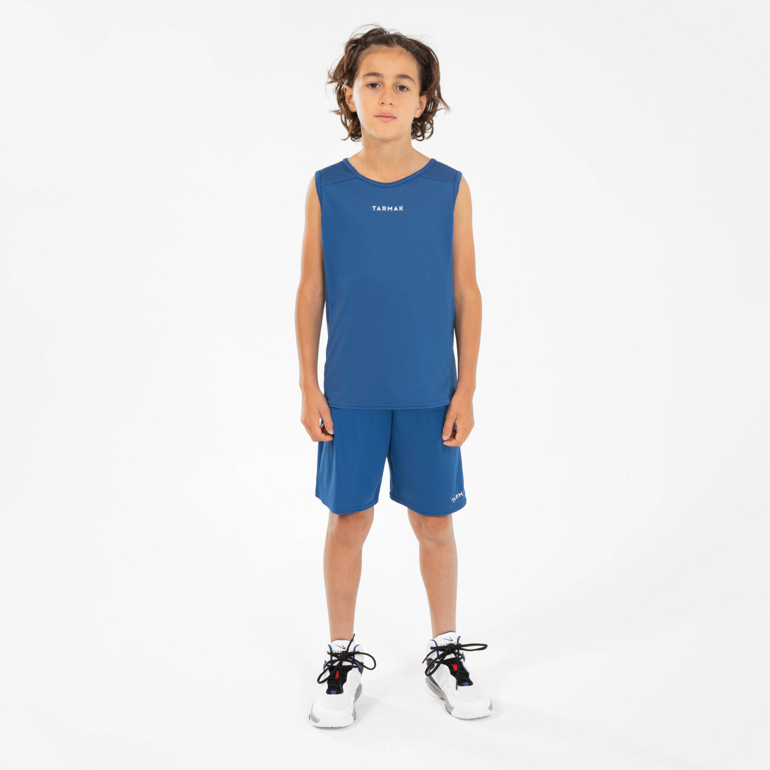 Kids Basketball Tank Top T100 - Blue -  4
