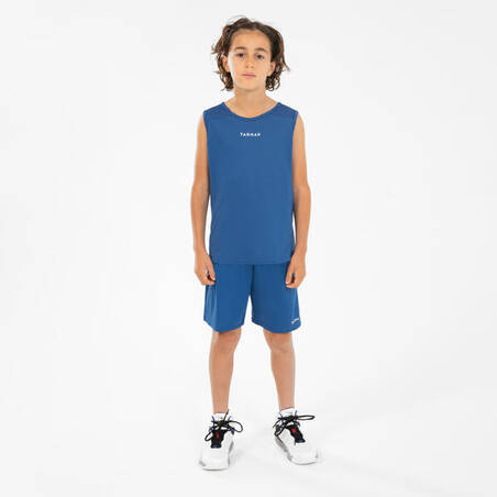 Kids' Sleeveless Basketball Jersey T100 - Blue