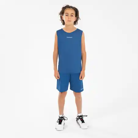 Kids' Sleeveless Basketball Jersey T100 - Blue