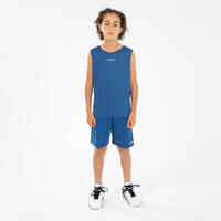 גופיית כדורסל ללא שרוולים לילדים T100 - כחול
