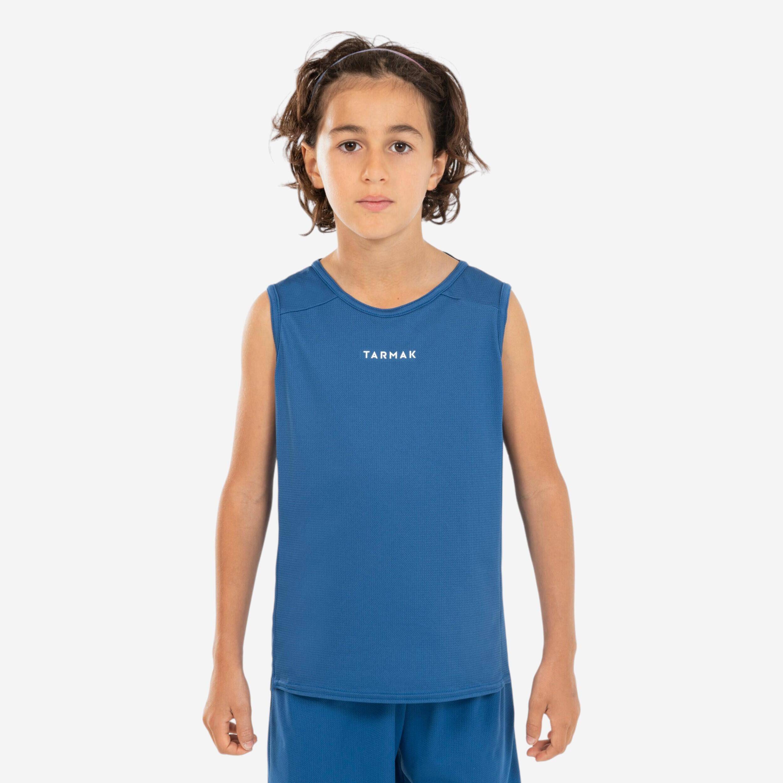 Kids Basketball Tank Top T100 - Blue -  1