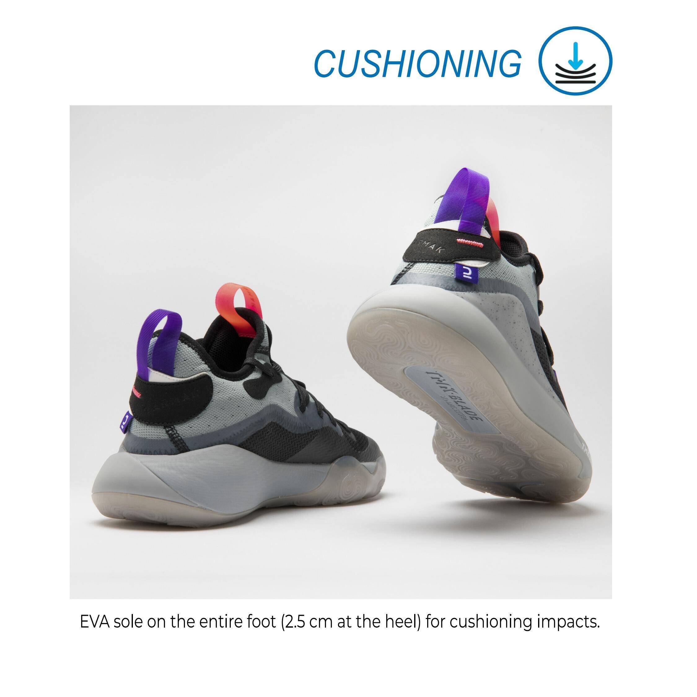 Adult Basketball Shoes Mid Ankle Elevate 500 Black and Grey -  3