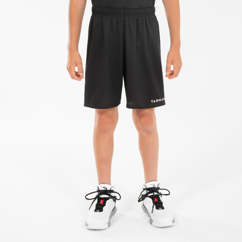 兒童男女通用款雙面籃球短褲 SH100－黑色