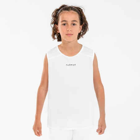 Maillot de Basketball sans manche enfant - T100 JR blanc