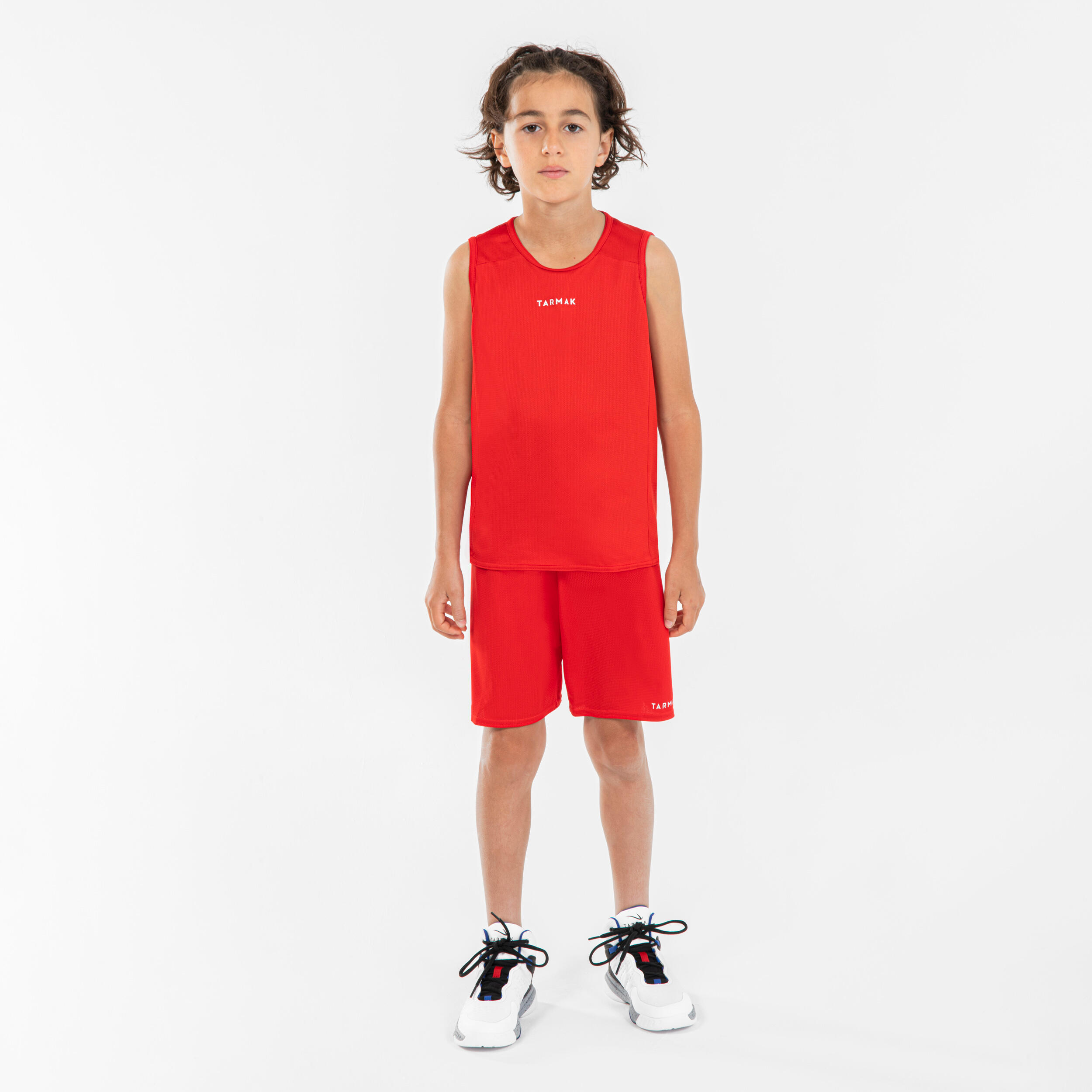 Kids' Basketball Shorts SH100 - Red 2/4