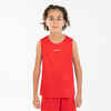 Maillot de Basketball sans manche enfant- T100 JR rouge