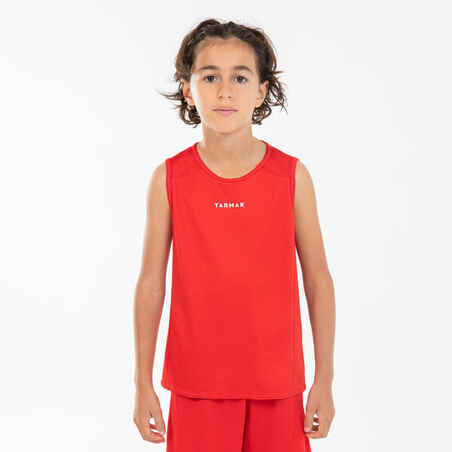 Maillot de Basketball sans manche enfant- T100 JR rouge