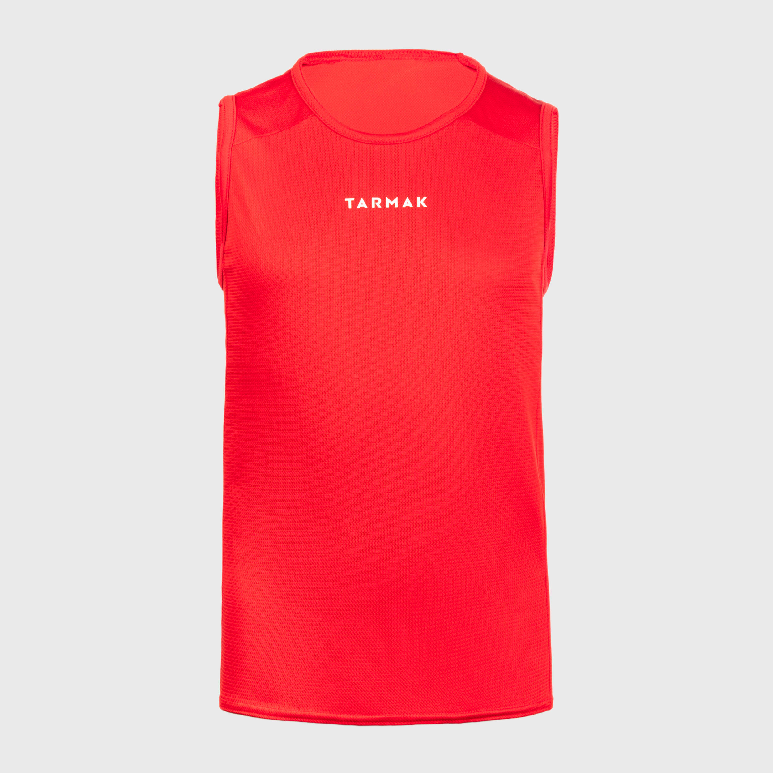 Kids' Sleeveless Basketball Jersey T100 - Red 3/4