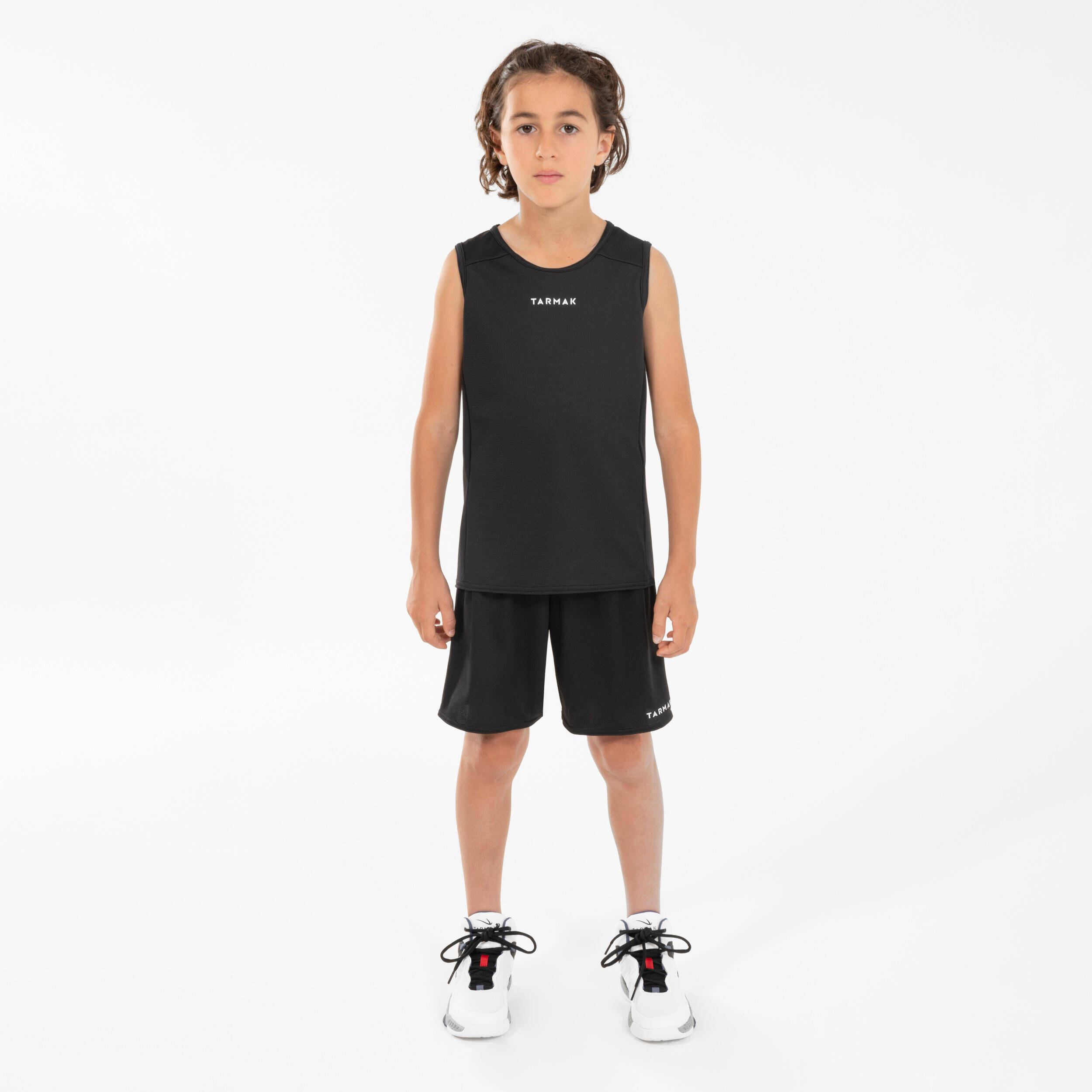Kids Basketball Tank Top T100 - Black -  2