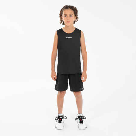 Majica bez rukava za košarku T100 dječja crna