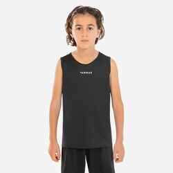 Kids' Sleeveless Basketball Jersey T100 - Black