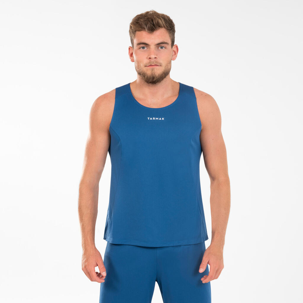 POLERA DE BÁSQUETBOL SIN MANGAS UNISEX - T100 AZUL MARINO