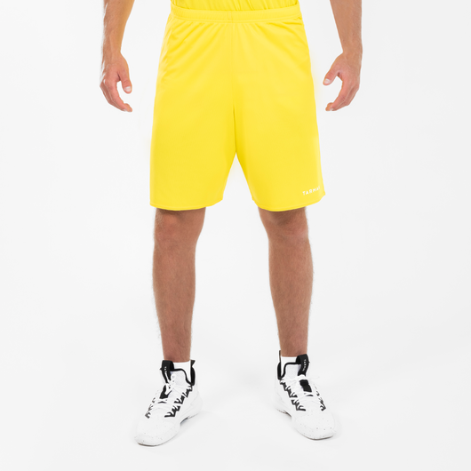 SHORT DE BASKETBALL HOMME/FEMME - SH100 JAUNE