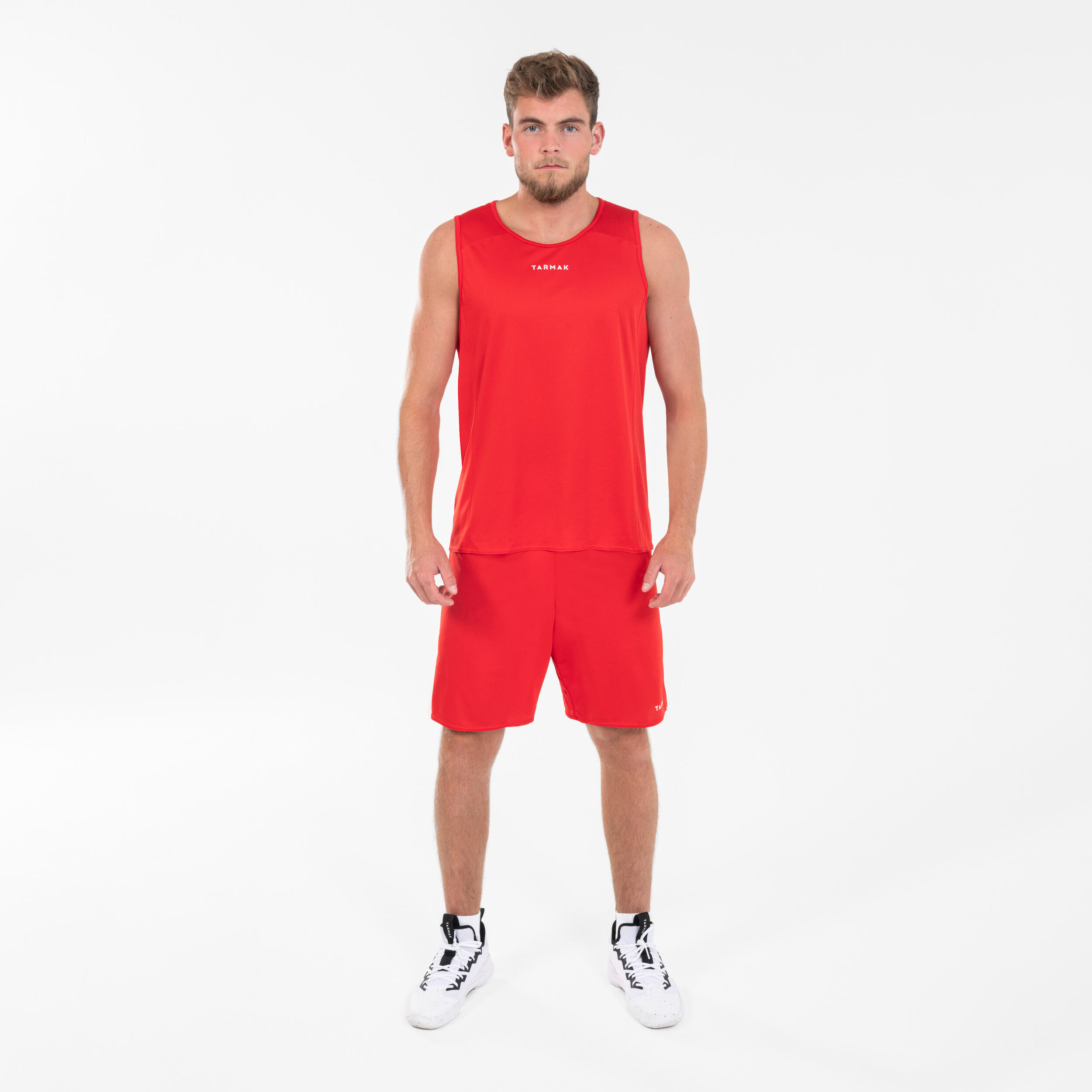Adult Sleeveless Basketball Jersey T100 - Red 4/6