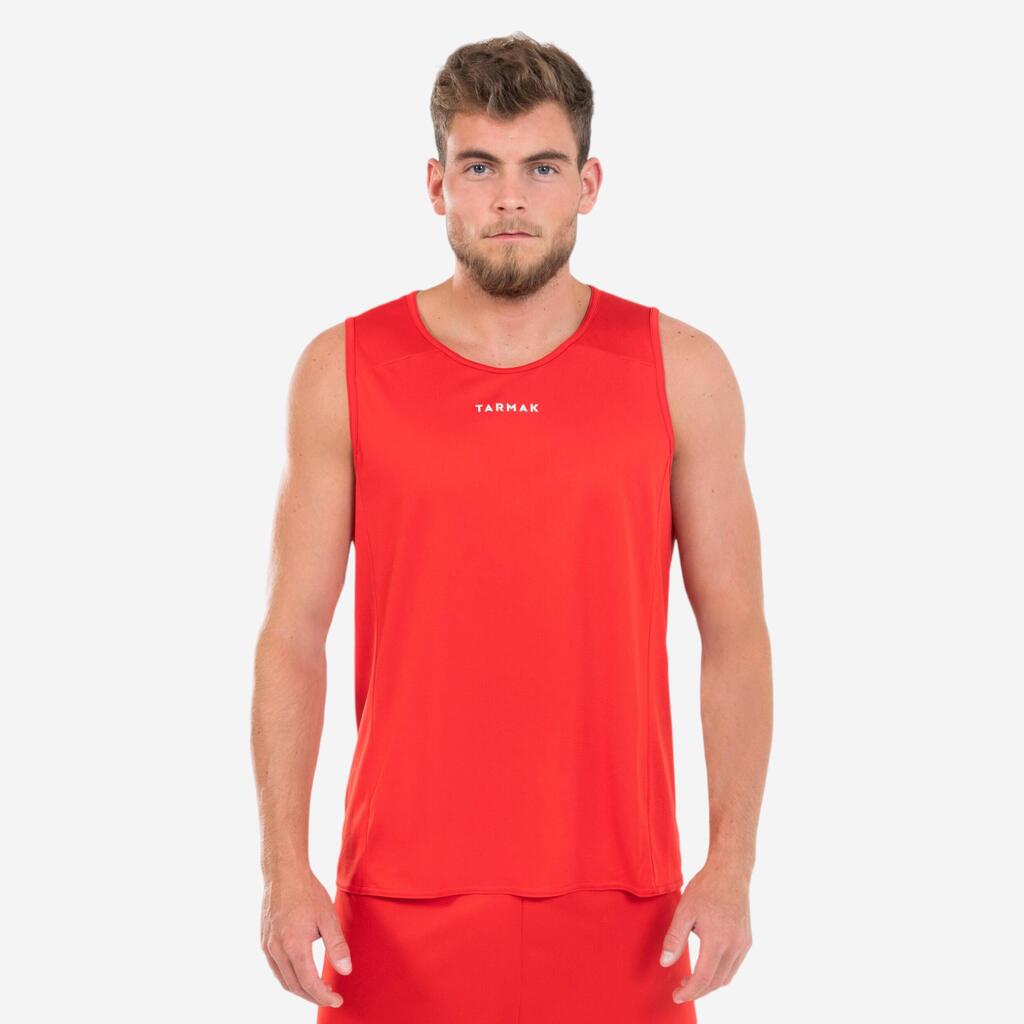 Maillot de basketball sans manche adulte - t100 rouge