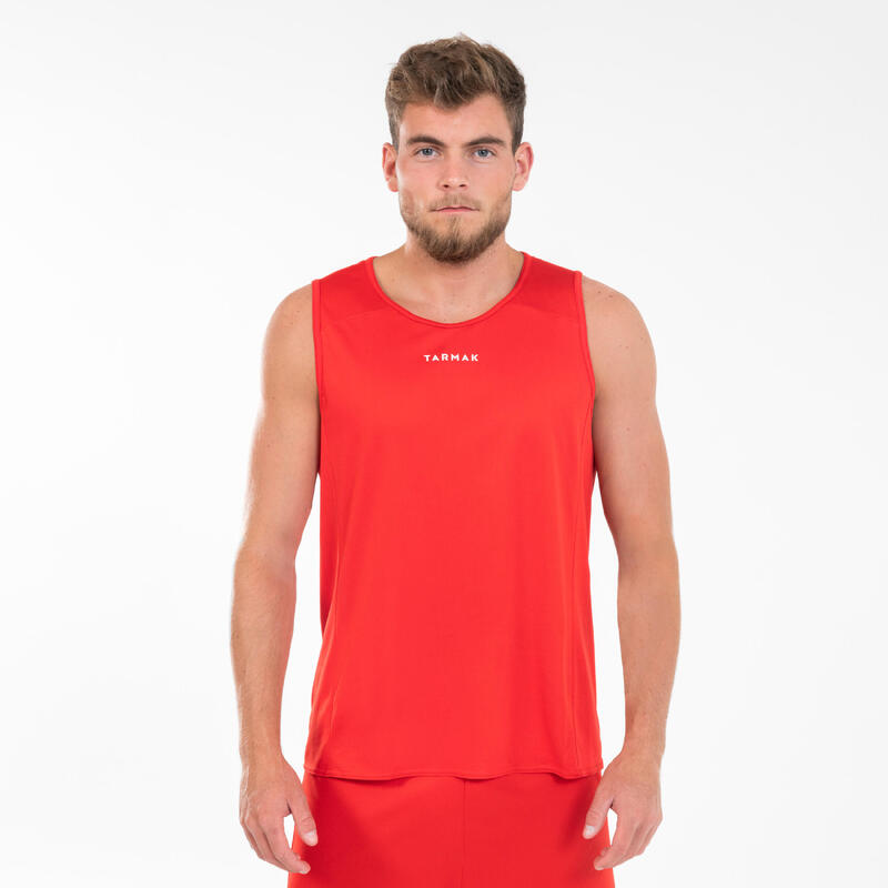 Maillot de Basketball sans manche Adulte - T100 ROUGE