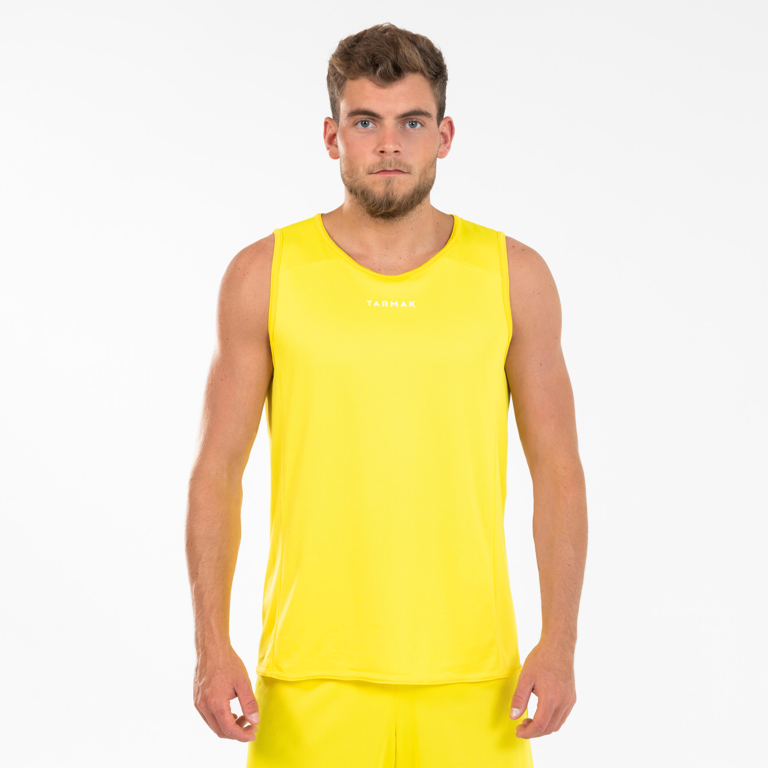 TARMAK Men's/Women's Sleeveless Basketball Jersey T100 - Yellow