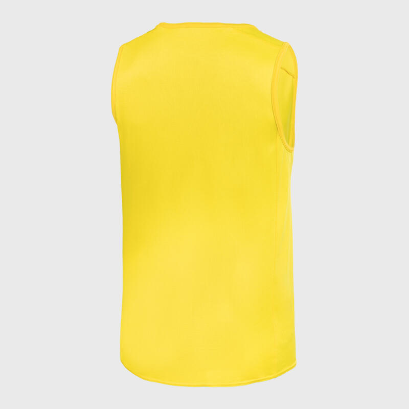 Mouwloos basketbalshirt voor heren T100 geel