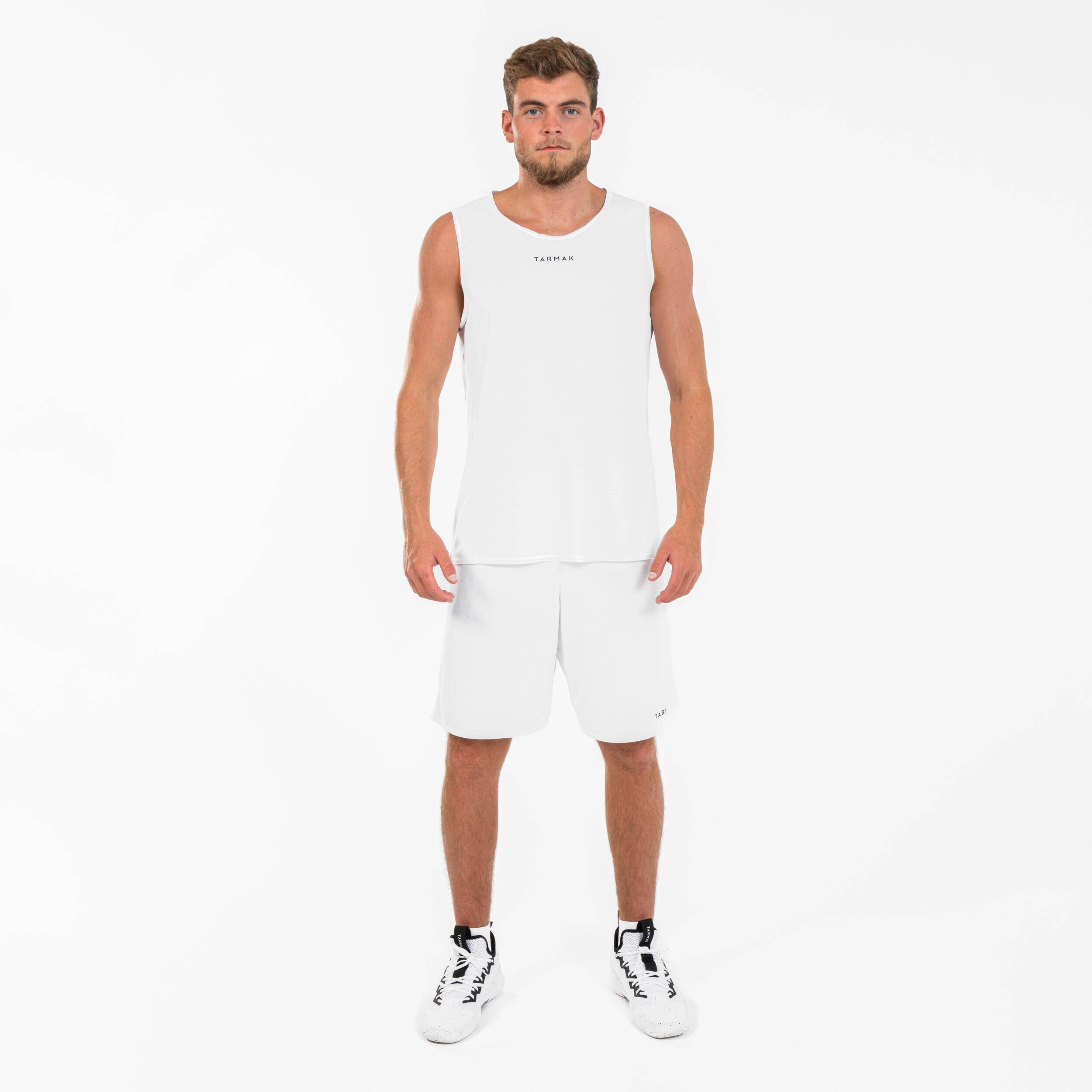 Unisex Basketball Tank Top T100 - White -  2