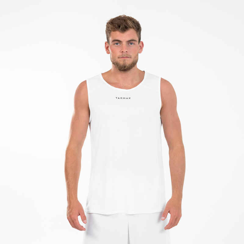 Basketballtrikot ärmellos T100 Herren weiss Basketballtrikot ärmellos T100 Herren weiss