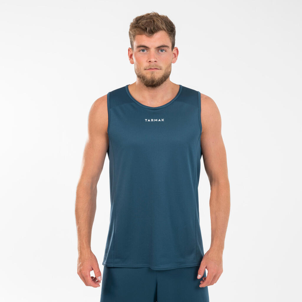 Maillot de basketball sans manche homme/femme - t100 bleu