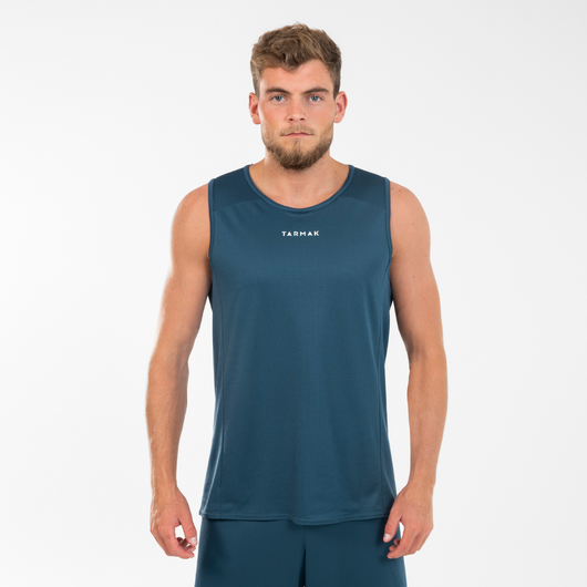 Maillot de basketball sans manche homme/femme - t100 bleu