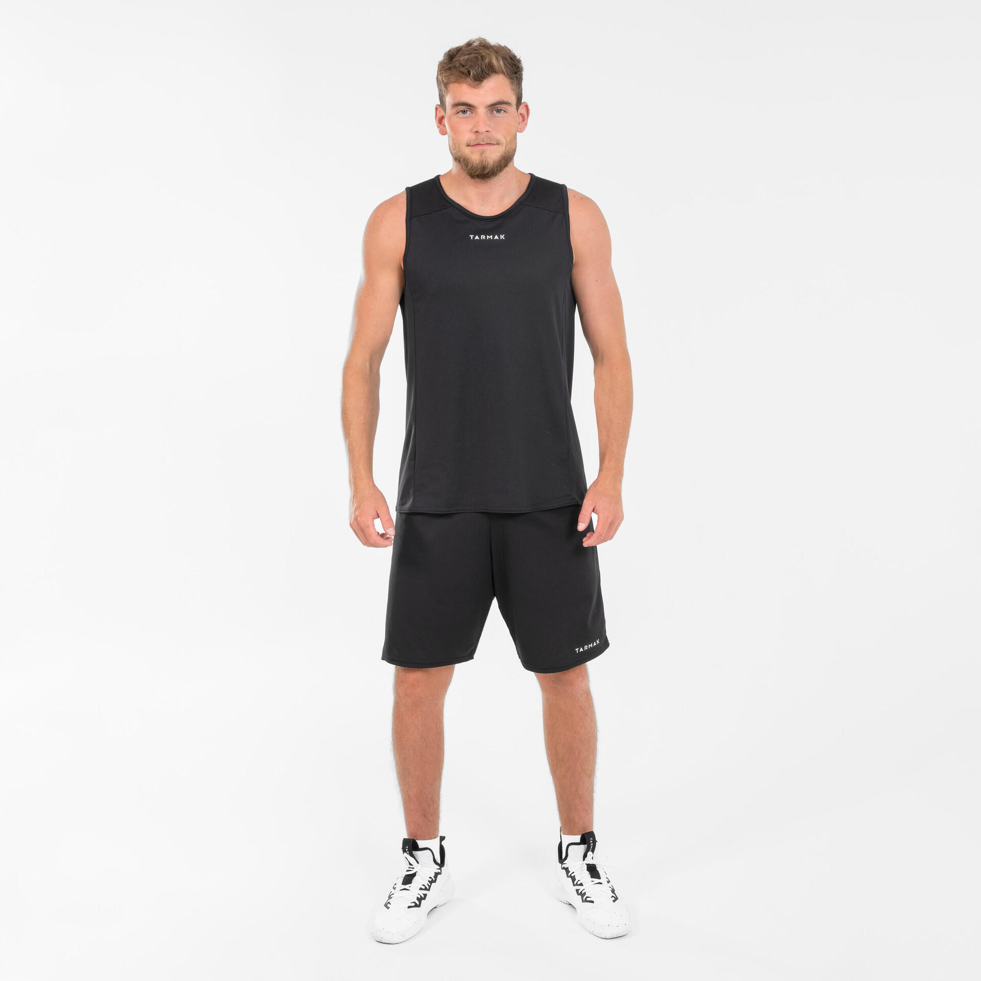 Adult Sleeveless Basketball Jersey T100 Black