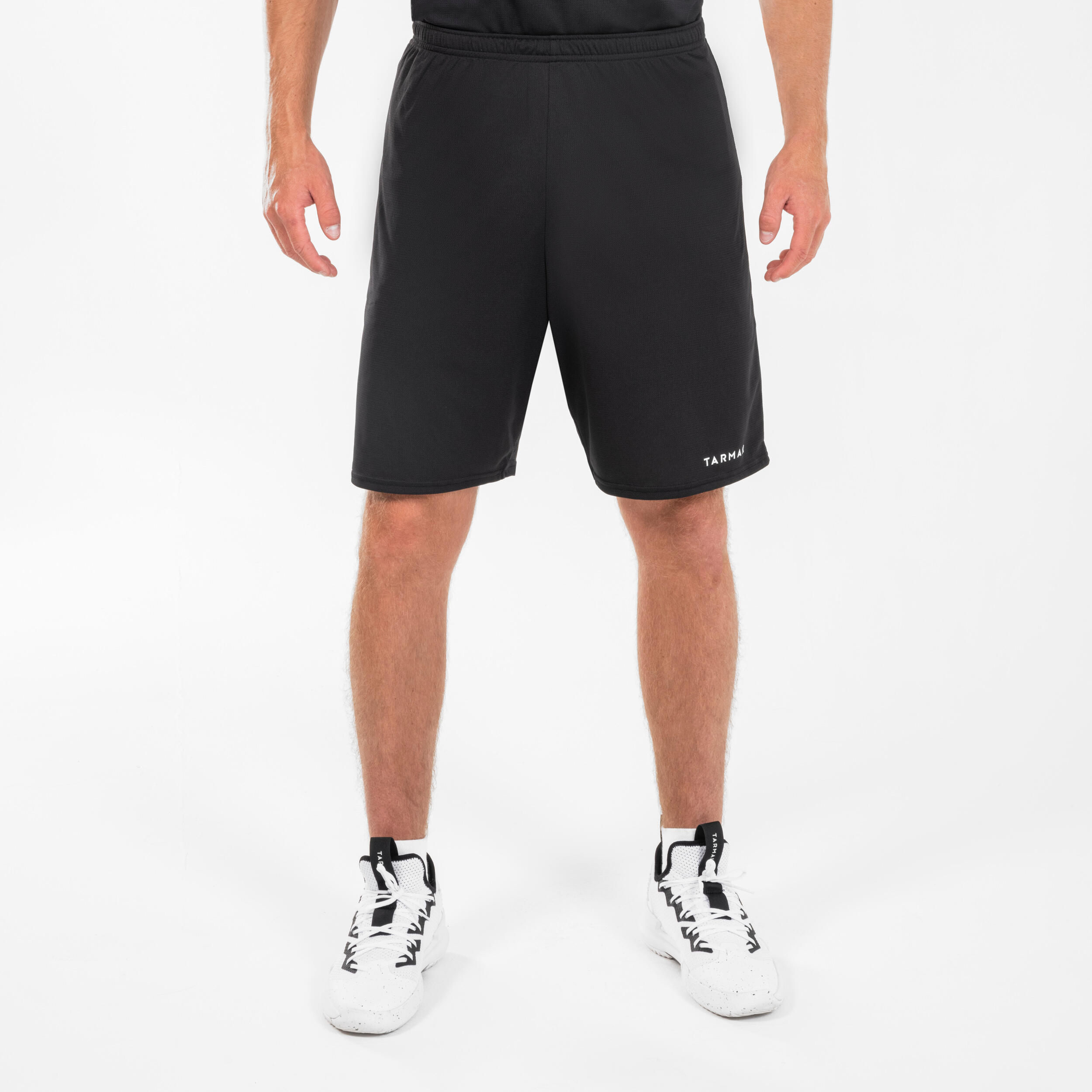 Men's/Women's Basketball Shorts SH100 - Black 1/4