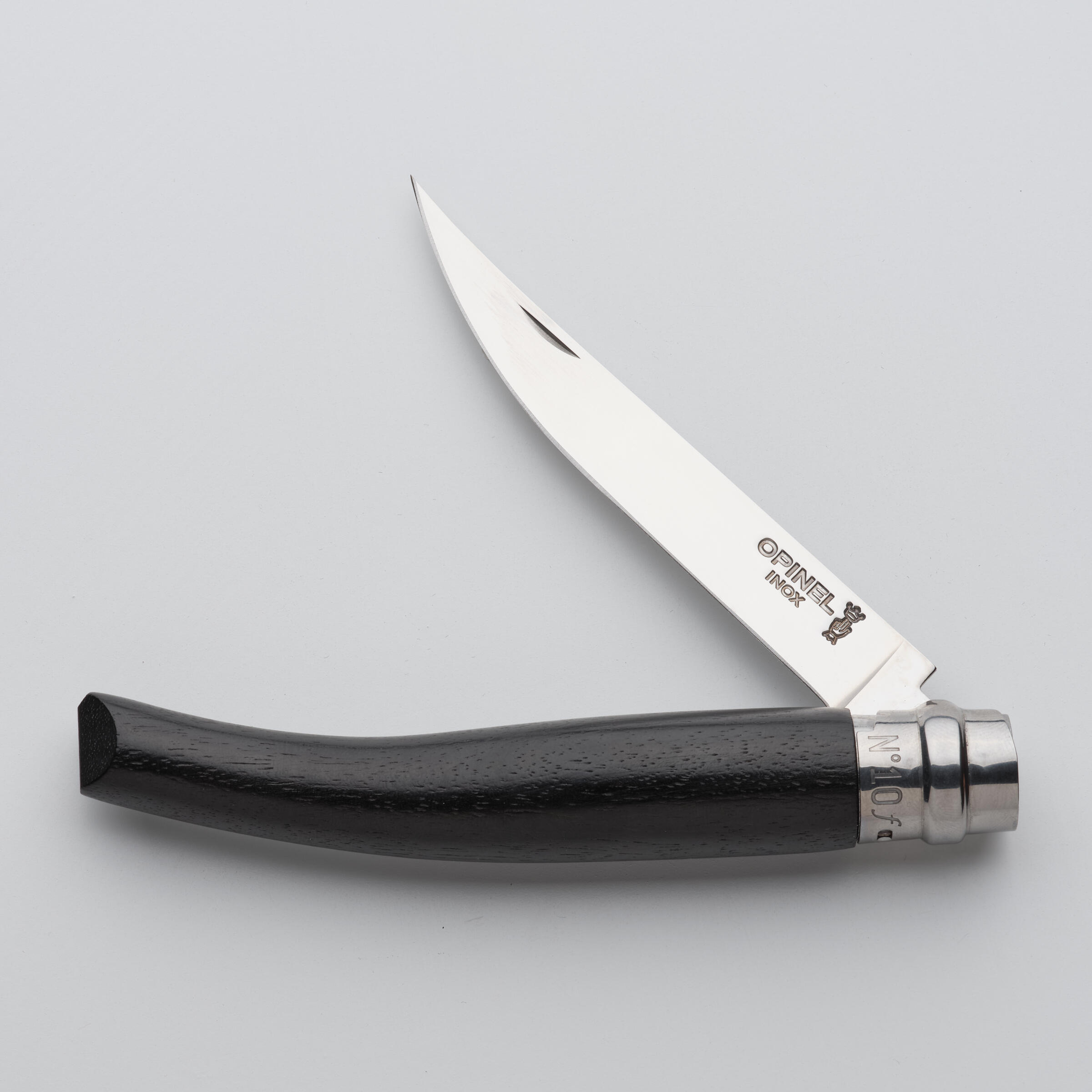 Coltello serramanico OPINEL n°10 inox affilato 10 cm ebano 2/9