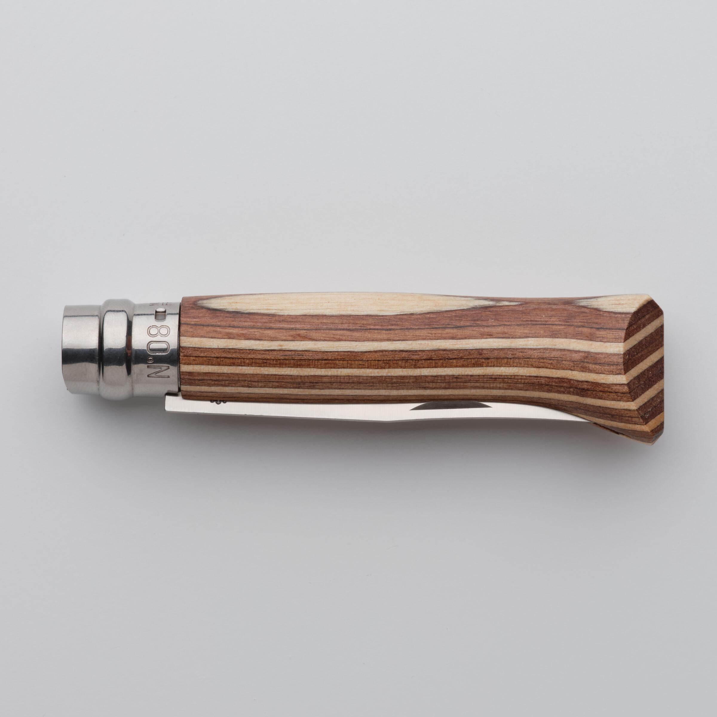 Coltello OPINEL n°8 inox 8,5 cm betulla lamellare bruna 4/5