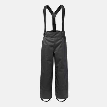 KIDS’ WARM AND WATERPROOF SKI TROUSERS - 100 DARK GREY