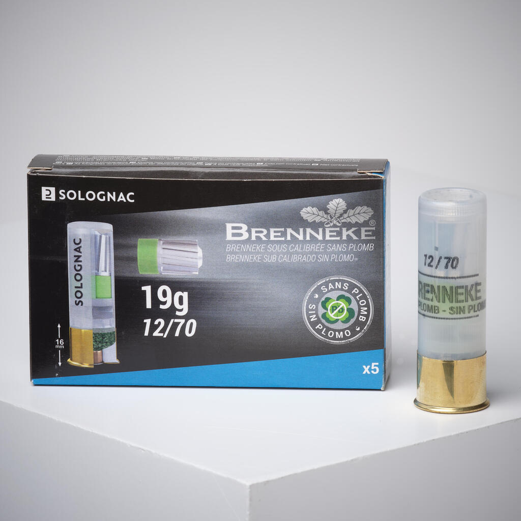 BRENNEKE LEAD-FREE 19 G 12/70 GAUGE SLUG X 5