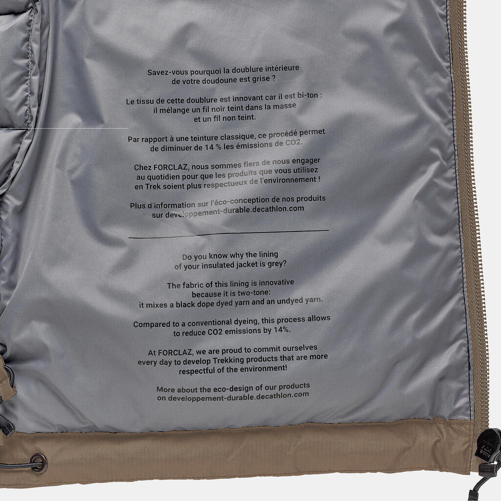 Men’s Hiking Down Jacket -10°C MH500 - Brown