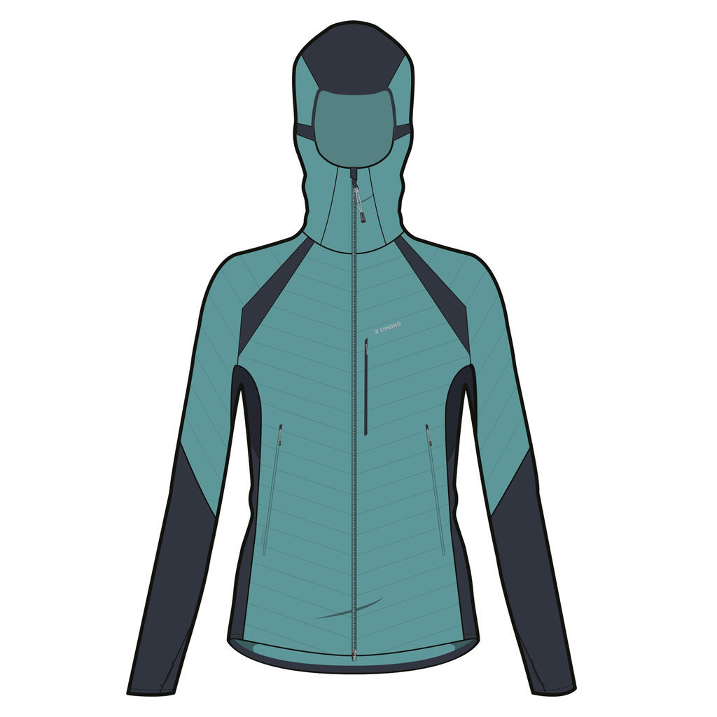 WOMEN'S HYBRID JACKET SPRINT SYNTHETIC & WOOL MOUNTAINEERING - BLUE GREY
